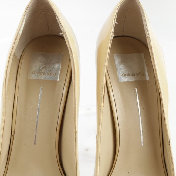 Dolce Vita Womens Madison Pump Size 8.5 Tan Nude Patent Platform Heel Dress Shoe - Picture 13 of 15
